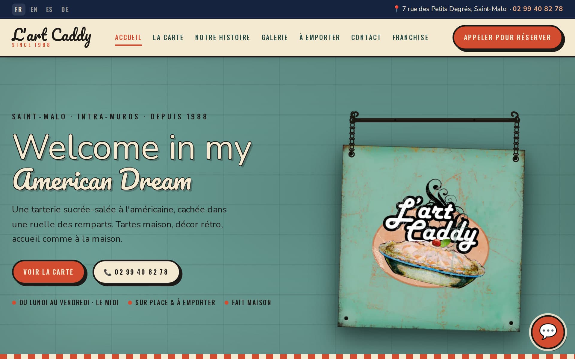 Capture du site L'Art Caddy