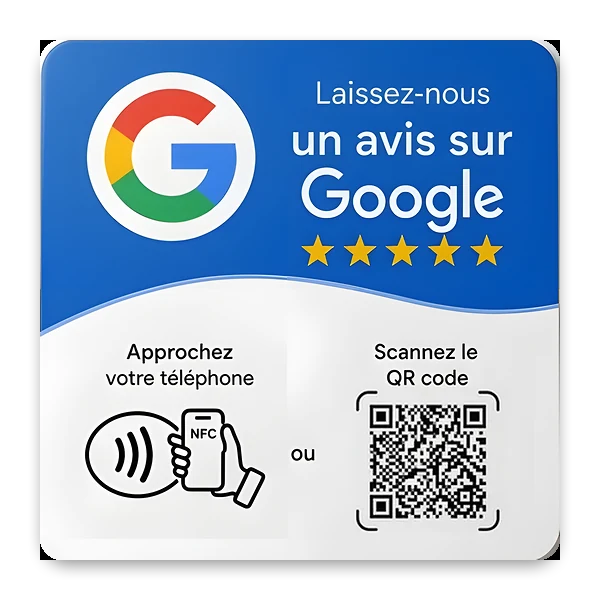 La plaque d'avis Google